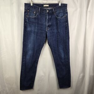 Uniqlo Mens Relaxed Fit Button Fly Blue Denim Jeans Size 34